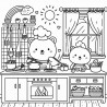 DALL-E Prompt for Super Cute And Cozy Coloring Book Pages