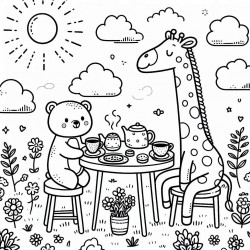 DALL-E Prompt for Super Cute And Cozy Coloring Book Pages