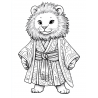 Midjourney Prompt for Ukiyo-e Style Cute Character Coloring Page