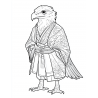 Midjourney Prompt for Ukiyo-e Style Cute Character Coloring Page