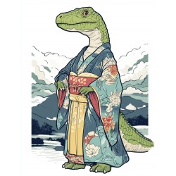 Midjourney Prompt for Ukiyo-e Inspired Cute Character Art