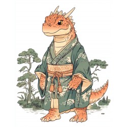 Midjourney Prompt for Ukiyo-e Inspired Cute Character Art