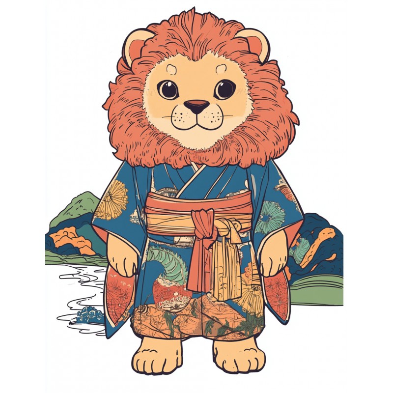 Midjourney Prompt for Ukiyo-e Inspired Cute Character Art