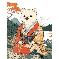 Midjourney Prompt for Ukiyo-e Inspired Cute Character Art