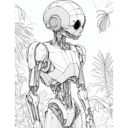 Midjourney Prompt for Geometric Jungle Exploration Coloring Page