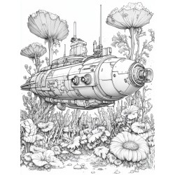 Midjourney Prompt for Geometric Jungle Exploration Coloring Page