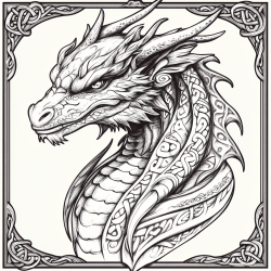 Midjourney Prompt for Celtic Knotwork Character Coloring Page