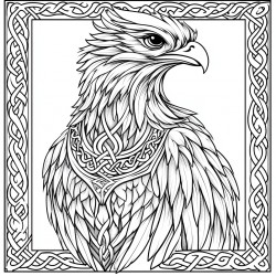 Midjourney Prompt for Celtic Knotwork Character Coloring Page