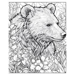 Midjourney Prompt for Art Nouveau Animal Garden Coloring Page