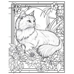 Midjourney Prompt for Art Nouveau Animal Garden Coloring Page