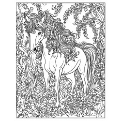 Midjourney Prompt for Art Nouveau Animal Garden Coloring Page