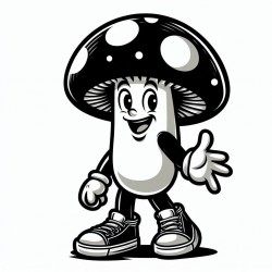 DALL-E Prompt for Retro Black And White Mascot Characters