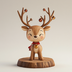 Midjourney Prompt for Charming handcrafted Wooden Christmas Figurine