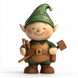 Midjourney Prompt for Charming handcrafted Wooden Christmas Figurine