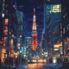 Midjourney Prompt for Vibrant Cityscapes Anime Style