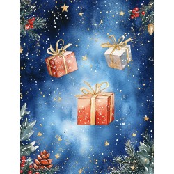 Midjourney Prompt for Watercolor Christmas ATC Cards