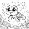 Midjourney Prompt for Underwater Cartoon Coloring Pages