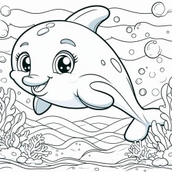 Midjourney Prompt for Underwater Cartoon Coloring Pages