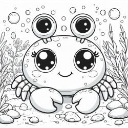 Midjourney Prompt for Underwater Cartoon Coloring Pages