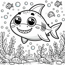 Midjourney Prompt for Underwater Cartoon Coloring Pages