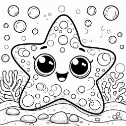 Midjourney Prompt for Underwater Cartoon Coloring Pages