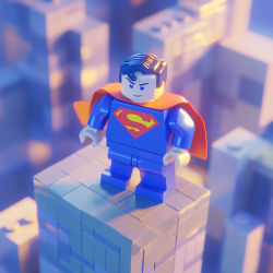 Midjourney Prompt for Comic Hero Block Lego