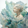 Dreamy Blue-Green Watercolor Art