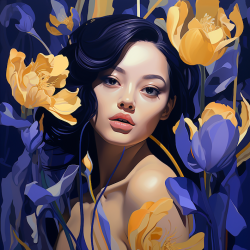 Floral Portrait Artwork