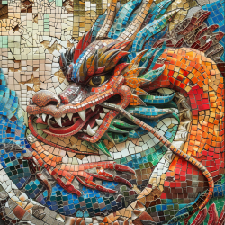 Colored Tile Mosaic Art