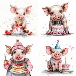 Baby Animal Birthday Cake Art