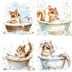 Animals Taking A Bath