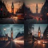 Vintage Cityscapes at Dusk