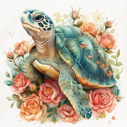 Animals In Flowers Illustrations