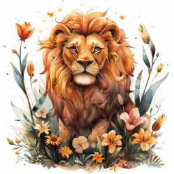 Animals In Flowers Illustrations