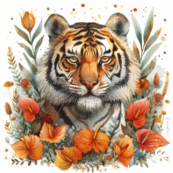 Animals In Flowers Illustrations