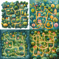 Cute Mazes Illustrations For Kids