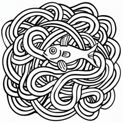 Spaghetti Style Hand Drawn Mazes for Kids