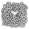 Spaghetti Style Hand Drawn Mazes for Kids