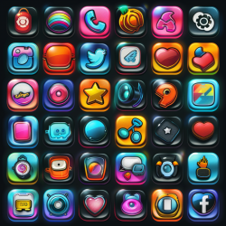 Neon Tech App Icons