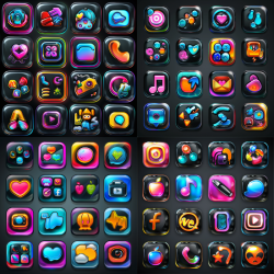 Neon Tech App Icons