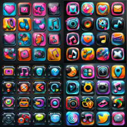 Neon Tech App Icons