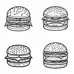 Food and Snacks Coloring Book Pages