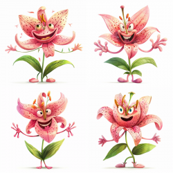 Lovely Watercolor Flower Characters