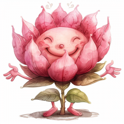 Lovely Watercolor Flower Characters