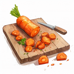 Food on Cutting Board Clip Art