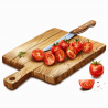 Food on Cutting Board Clip Art