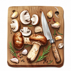 Food on Cutting Board Clip Art