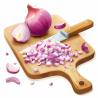 Food on Cutting Board Clip Art