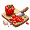 Food on Cutting Board Clip Art