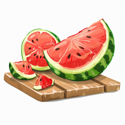 Food on Cutting Board Clip Art